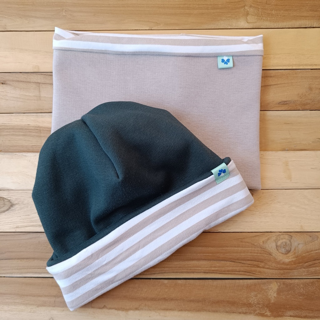 Bonnet Flocon Marin Vert