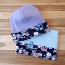 Bonnet Flocon Fleuri Mauve