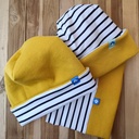 Bonnet Flocon Marin Jaune