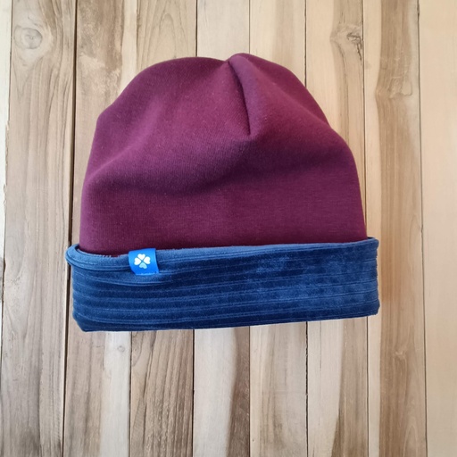 Bonnet Flocon Velours Bleu